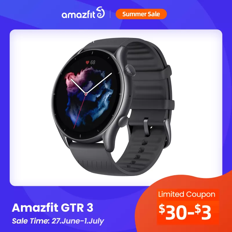 Versão Global Amazfit Gtr 3 Smartwatch Amoled Display